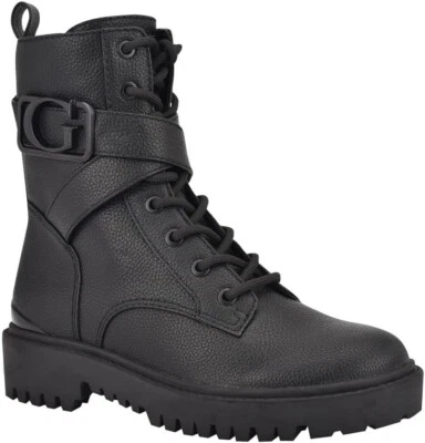 Guess Orana Womens Fashion Combat Boot Black Faux Leather - Image 1 of 3