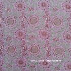 Indian Floral Block Print Cotton Luxury Soft Pink Dress Making Fabric by Yard