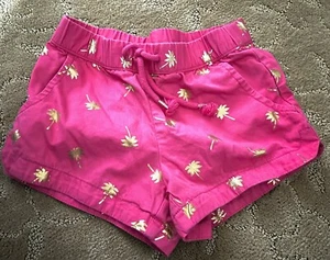 Gymboree size 4 Girls Pink Shorts Palm Tree Drawstring Pockets - Picture 1 of 2