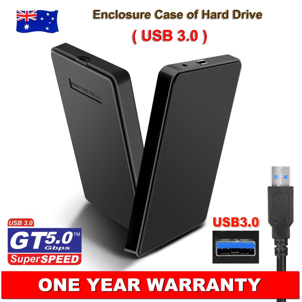 Premium USB 3.0 External 2.5" SATA SSD HDD Hard Disc Drive Enclosure Case AU OZ - Image 1 of 4