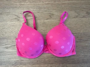 PINK Victoria's Secret Enchanted Pink Dot 32DD Wear Everywhere Push Up Bra VS!! - Picture 1 of 2