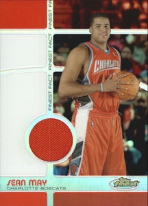 2005-06 Finest Fact Relics Refractors Basketball Card #SM Sean May Jsy /199