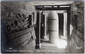 Mitla Ruinas Tumba Columna de la Muerte, Oaxaca México, RPPC - Imagen 1 de 2