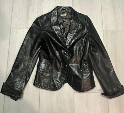 Chaqueta de cuero Anthropologie JUNE talla S negra Foto 1 de 4