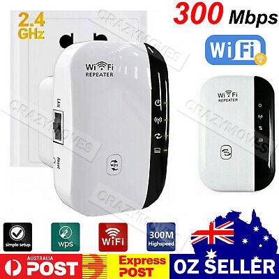 300Mbps Wifi Extender Repeater Range Booster AP Router AU Wireless-N 802.11 • 19.95$