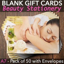 Gift Voucher Card Beauty / Massage and Spa Salons - x50 + Envelopes MAS2