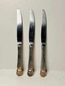 1847 Rogers Bros ETERNALLY YOURS Silverplate Lof of 3-Hollow Dinner Knives - Picture 1 of 4