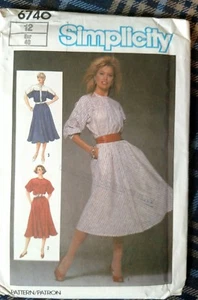Vintage 1984 Simplicity Dress Pattern 6740 Size 12 - Picture 1 of 2