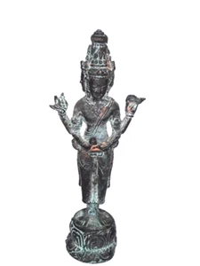 Antique Indonesian Bronze Javanese Standing 4-Arm Shiva Statue - Picture 1 of 24