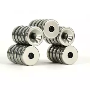 Countersunk 20mm x 6.4mm x 5mm neodymium ring magnets N35 1-100 pcs DIY Holding - Picture 1 of 4