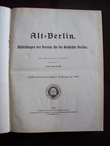 Alt=Berlin - Mitteilungen des vereins für die geschichte Berlins - 1909-1910-191 - Imagen 1 de 2