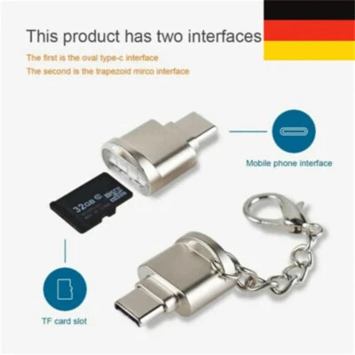 USB 3.1 Typ C Micro SD TF Speicherkartenleser OTG Adapter für Smartphone Laptop - Bild 1 von 4