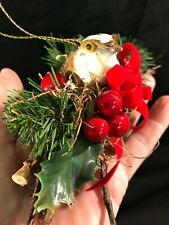 Old World Style Christmas Ornament Bird nestle in nest /twigs, berries,