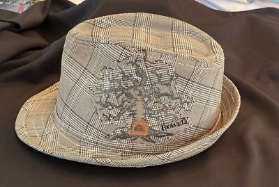 CHIC Punk Rock Pequeño Marrón y Crema Parche A Cuadros Acento FEDORA Sombrero Mercurio Foto 1 de 4