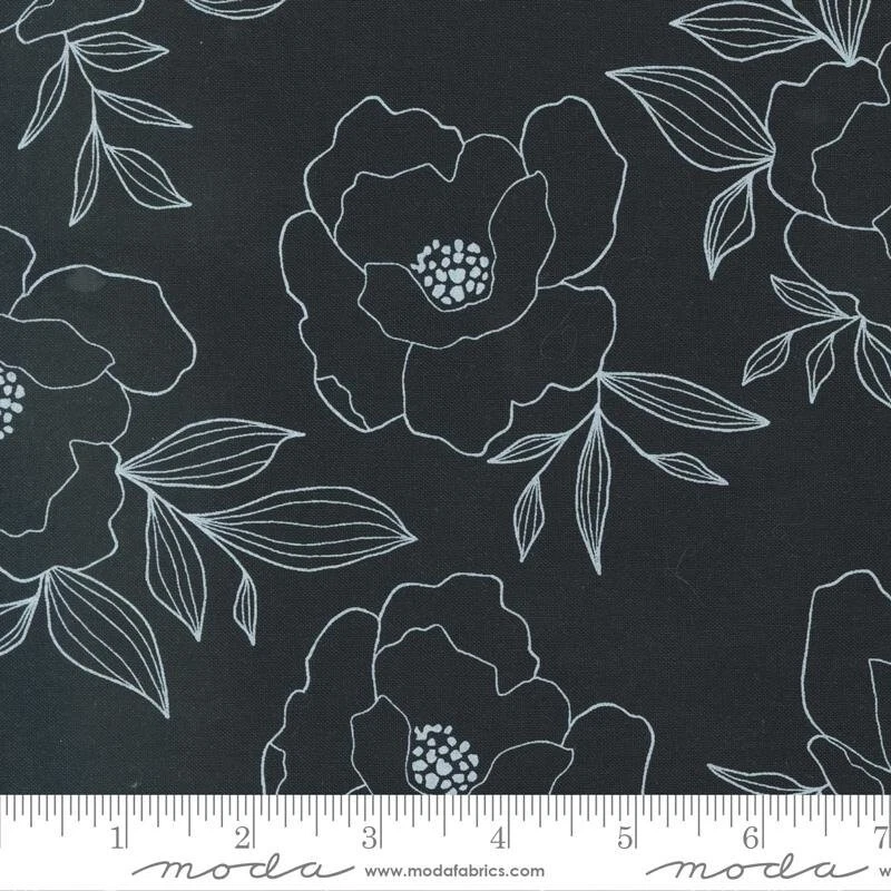 Moda Gilded by Alli K. Design 11530 12 Black Bold Blossom Cotton - Image 1 of 1
