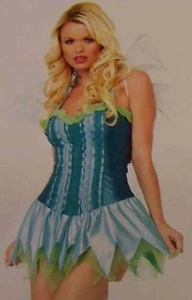 Meadow Fairy Pixie Blue Aqua Fantasy Fancy Dress Up Halloween Sexy Adult Costume - Picture 1 of 8