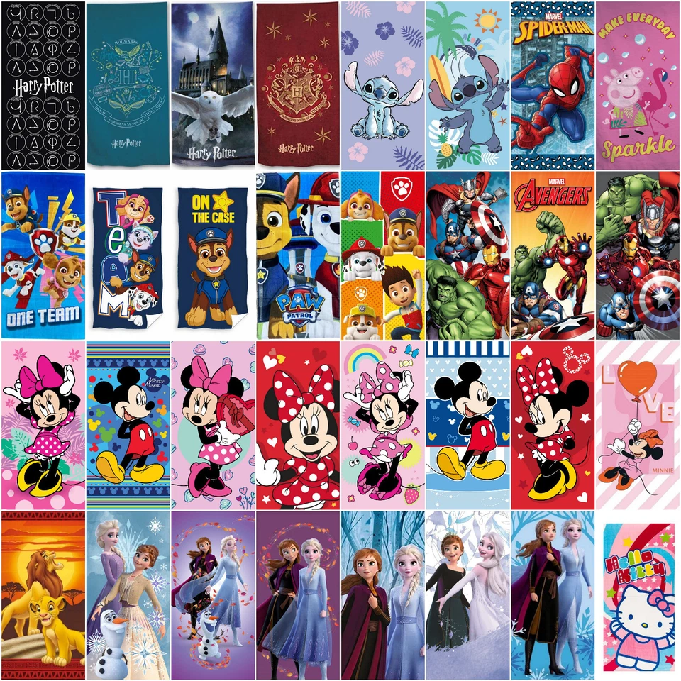 Strandtuch Badetuch Baumwolle Kinder Motiv Disney Minnie Patrol Frozen Stitch - Bild 1 von 1