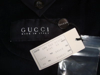 NUEVO CON ETIQUETAS GUCCI Pana Suave Para Hombre Blazer Traje Chaqueta Hecho en ITALIA Etiqueta Talla 48 Foto 1 de 4