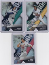 3 * MARK MCGWIRE RICKEY HENDERSON ICHIRO 2020 TOPPS CHROME DECADE REFRACTOR 