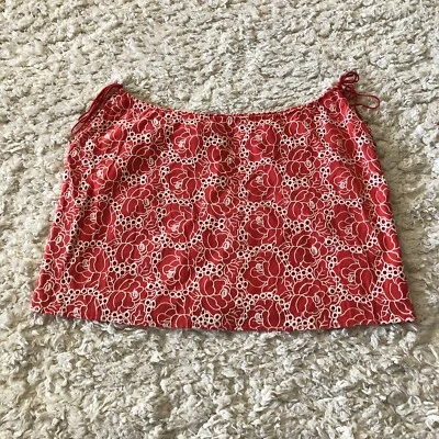 Saia Buffalo David Bitton Feminina Média Vermelha Floral Bordada Forrada NOVA - Imagem 1 de 4