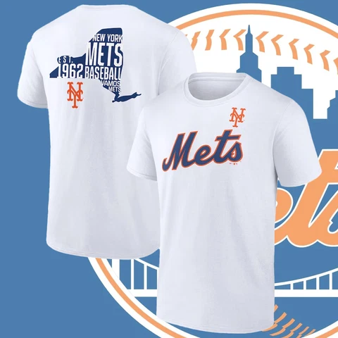 SALE!! New York Mets White Team Hot Shot T-Shirt Unisex Cotton S-5XL Gift Fan Cover