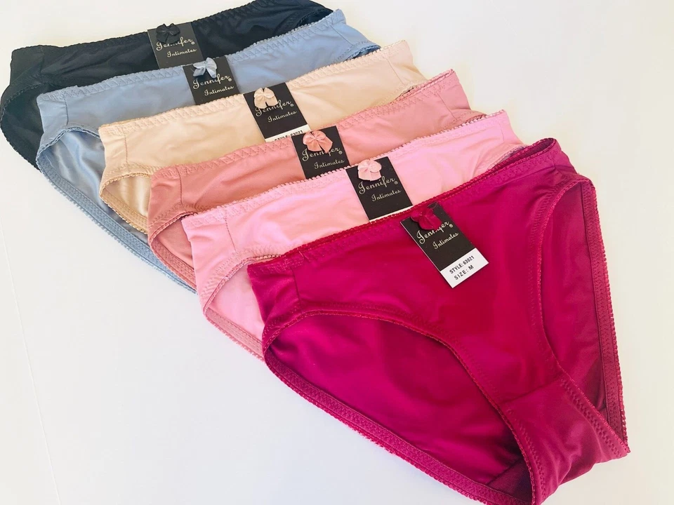 Women Briefs 3, 6 or12 Bikini High cut Panties Undies Satin Silky Cool Lot 63021 - Image 1 of 4