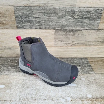 Keen Kootenay III Niños Botas Chelsea Talla 10 Negro Gris Cuero Impermeable Tobillo Foto 1 de 4