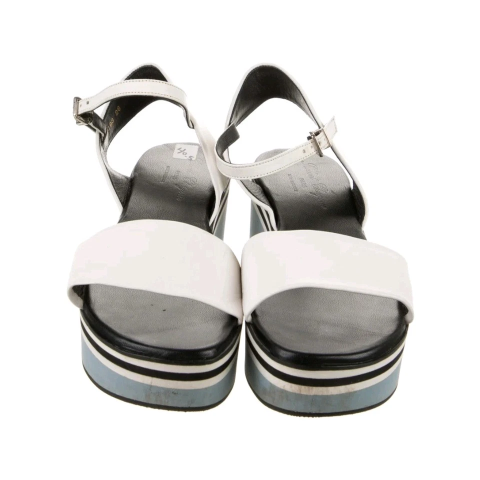 Sandalias de plataforma Robert Clergerie blancas/azules talla 40,5 9,5/10 EE. UU. Foto 1 de 4
