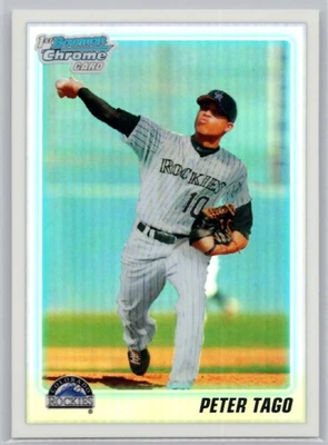 2010 BOWMAN DRAFT #BDPP25 PETER TAGO CHROME PROSPECTS REFRACTORS ROCKIES - Image 1 of 2