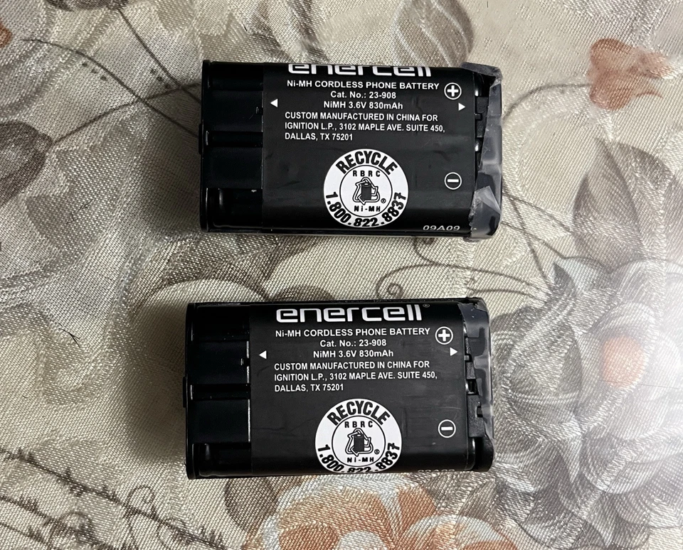 2 Pcs. ENERCELL NI MH Cordless Phone Battery Voltage 3.6 Capacity 830mAh - Image 1 of 4