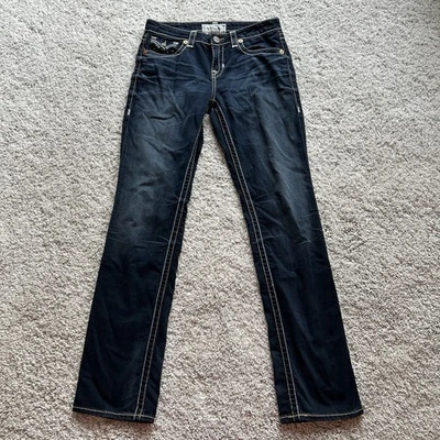 Pantalones de mezclilla Big Star para mujer 29L/32Wx34L azul Nina rectos elásticos tiro medio lavado oscuro Foto 1 de 4