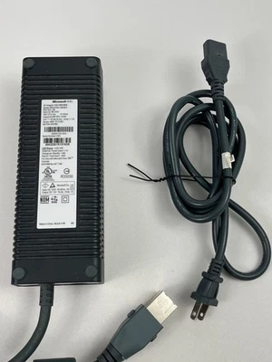 ¡Adaptador oficial de ladrillo de cable de fuente de alimentación grasa Microsoft Xbox 360! ~ ¡Auténtico! Foto 1 de 2