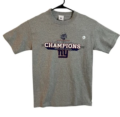 NFL New York Giants 2008 Super Bowl Champions Camiseta Gris Talla M Usada en Excelente Condición Foto 1 de 4