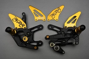 Paire de Platines / Commandes Reculées AVDB Or YAMAHA YZF-R3 2025-X - Picture 1 of 7