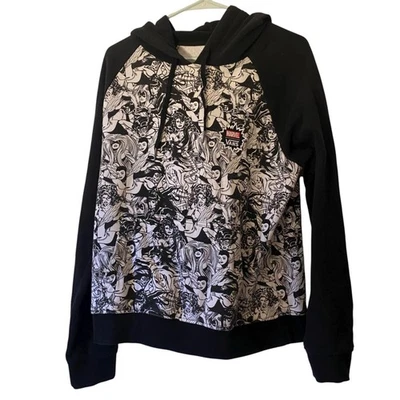 Marvel Vans Graphic Hoodie Sweatshirt Black & White Female Superheros Women xl - Image 1 of 4