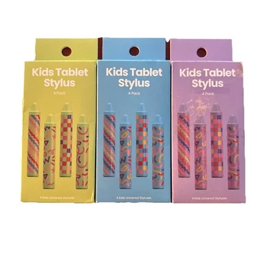 4 Pack Kids Stylus Pens for iPad Tablet Smartwatch Touch Screen Universal New - Image 1 of 4