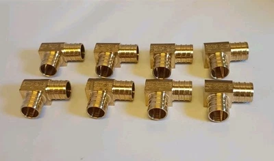 (8) Nuevo Viega Latón PEX 90° Codos 3/4" x 3/4" Crimpado Estilo Antiguo # 46944 Sin Plomo Foto 1 de 4
