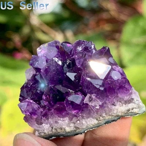 85g Ametista Naturale Grappolo Cristallo di Quarzo Druzy Geode Pietra Reiki Guarigione Roccia - Foto 1 di 12