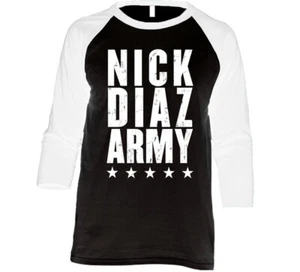 Nick Diaz Army Mma Fighter Fan Raglan 3/4 Sleeve - Picture 1 of 1