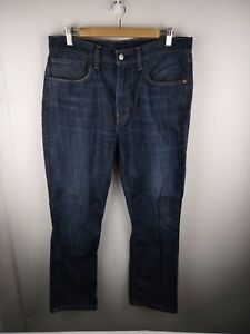 Levi's 516 Mens W34 L30 Regular Straight Fit Dark Wash Blue Denim Zip Fly Jeans 