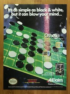 Othello NES Nintendo 1989 Vintage Print Ad/Affiche Rétro Années 80 Jeu Vidéo Art Rare