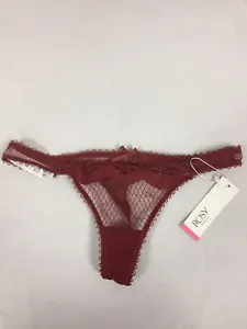 Lace Thong Woman rosy Size 42 Color Bordeaux New - Picture 1 of 6