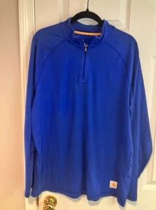 CARHARTT FORCE RELAXED FIT MIDWEIGHT LONG-SLEEVE QUARTER-ZIP T-SHIRT LARGE BLUE - Picture 1 of 8