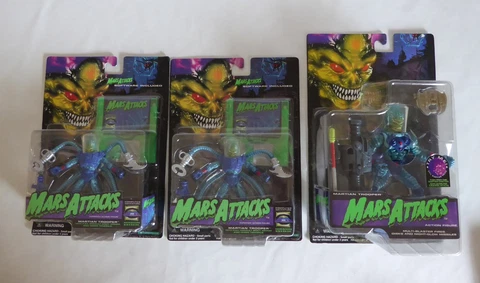 VINTAGE 1996 TRENDMASTERS MARS ATTACKS MARTIAN ACTION FIGURE LOT OF 3 (MOC) Cover