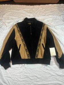 Scully Mens XL Bomber Black Brown Southwestern Leather Jacket New w Tag Full Zip - Picture 1 of 22