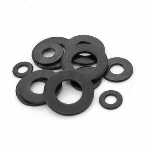 50pcs Carbon Steel Black 8.8 Class Flat Washer for Screw M3/M4/M5/M6/M8/M10/M12 - Picture 1 of 4