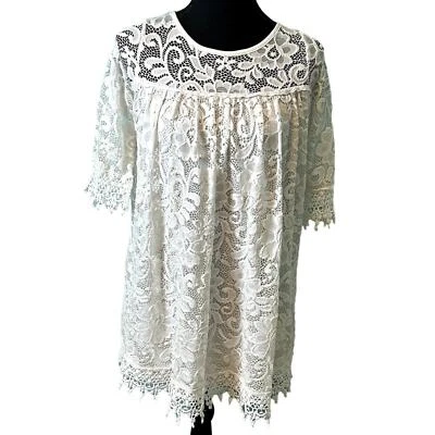 Vestido forrado de encaje blanco Chasing Fireflies para niñas Foto 1 de 4