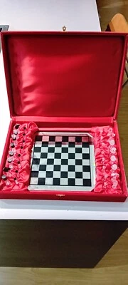 Set Scacchiera a specchio con pezzi in vetro vintage - Immagine 1 di 4