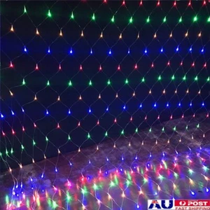 6M*4M LED String Fairy Lights Net Mesh Curtain Wedding Party Decor In/Outdoor - Picture 1 of 10