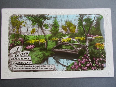 Vintage POSTCARD Loving Birthday Greeting Tulips & Daffodils RP Wildt & Kray - Image 1 of 3
